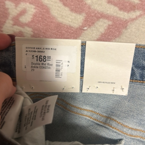 NWT AGOLDE - SOPHIE MID RISE ANKLE in Coastal - Picture 11 of 12